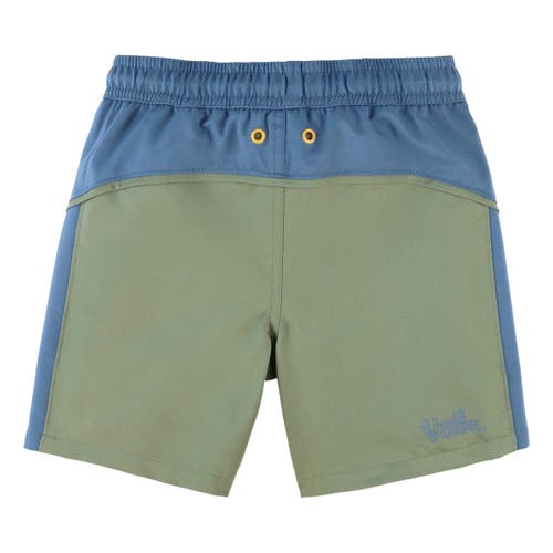Uv Skinz Active Swim Trunks In Lily Pad/baltic