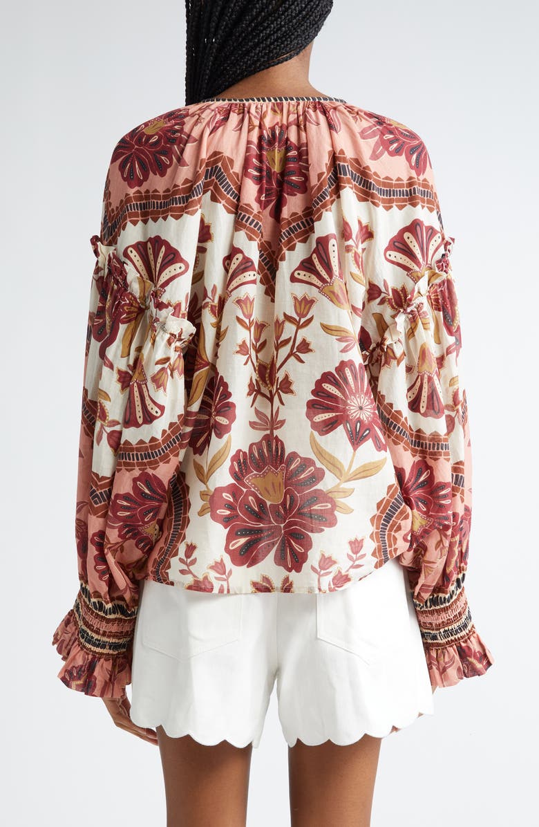 FARM Rio Riad Floral Cotton Top, Alternate, color, 