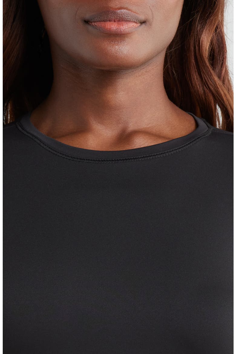 Serene Fitted Long Sleeve Performance Top, Alternate, color, BLACK