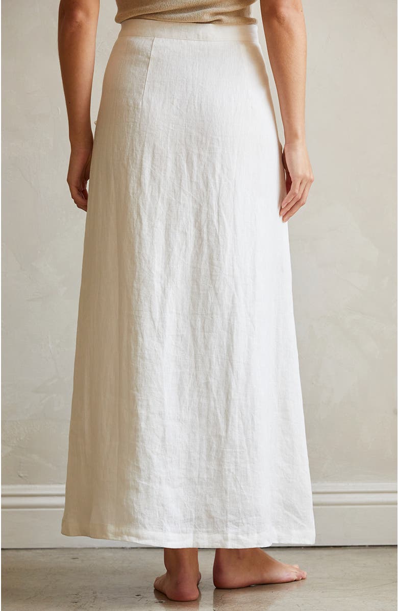 CRESCENT Faux Wrap Linen Maxi Skirt, Alternate, color, 