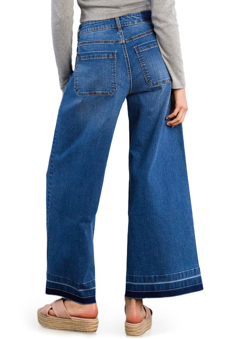 Lucy Patch Pocket Wide Leg Jeans, Alternate, color, MATE BLUE