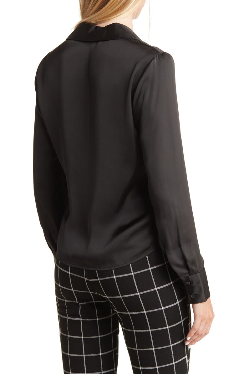 DR2 by Daniel Rainn Satin BF Ruched Placket Blouse, Alternate, color,