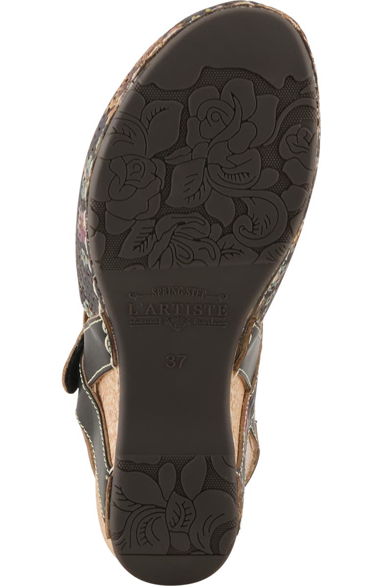 L'Artiste by Spring Step Koraline Ankle Strap Clog, Alternate, color, Black Multi