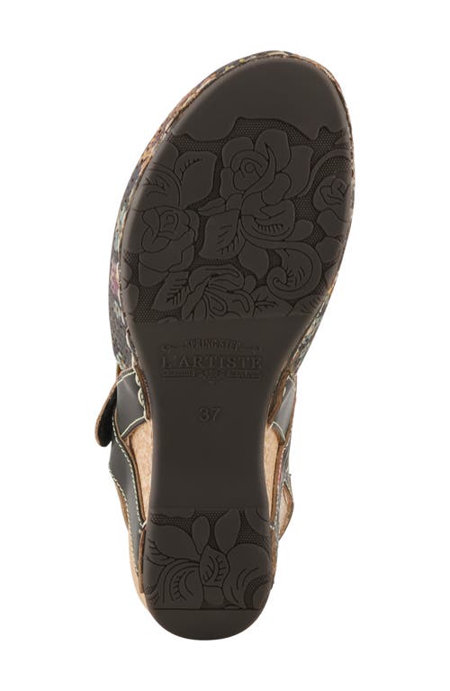 L'artiste By Spring Step Koraline Ankle Strap Clog In Black Multi