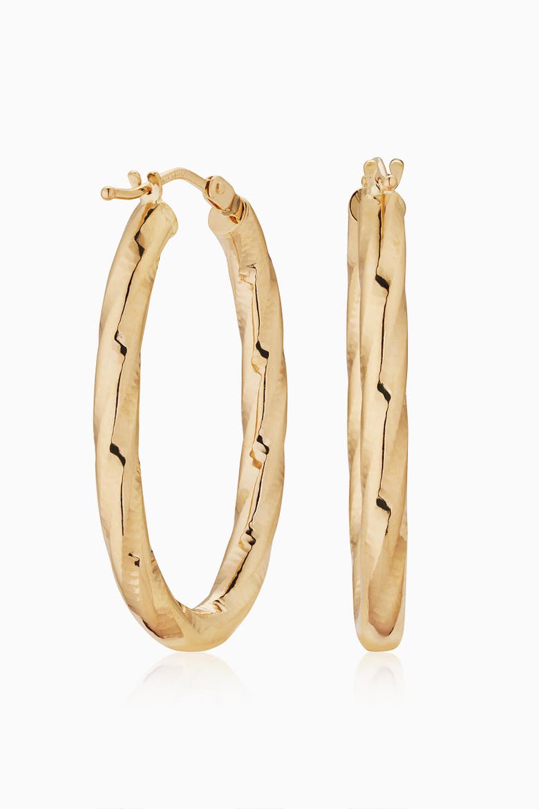 14K Yellow Gold Goddess Oval Hoops, Main, color, Yellow Gold