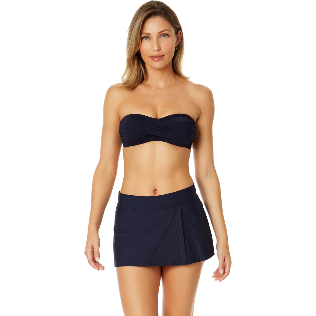 Shop Anne Cole Twist Bandeau Bikini Top In Navy