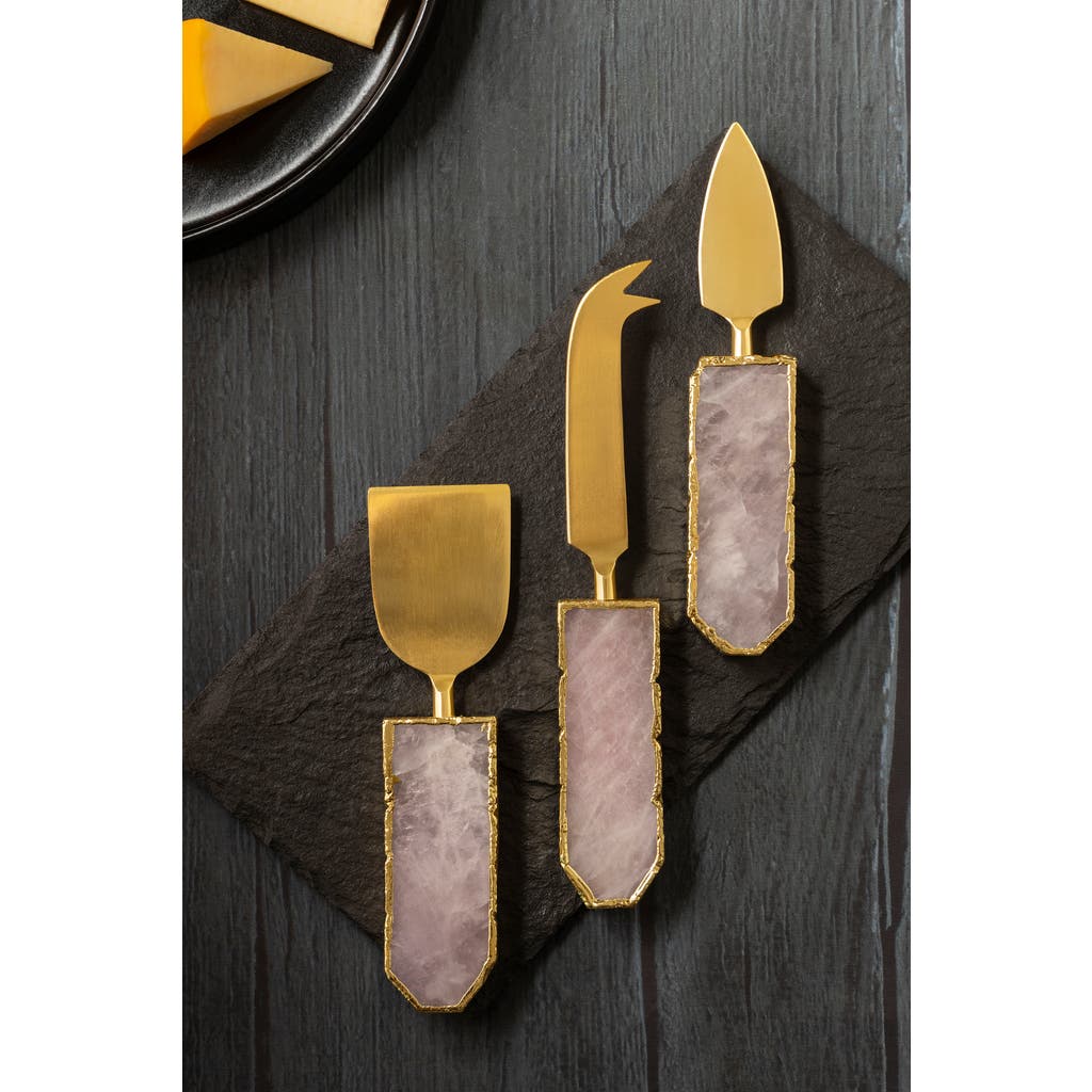 Gauri Kohli Brittany Cheese Knives In Pink