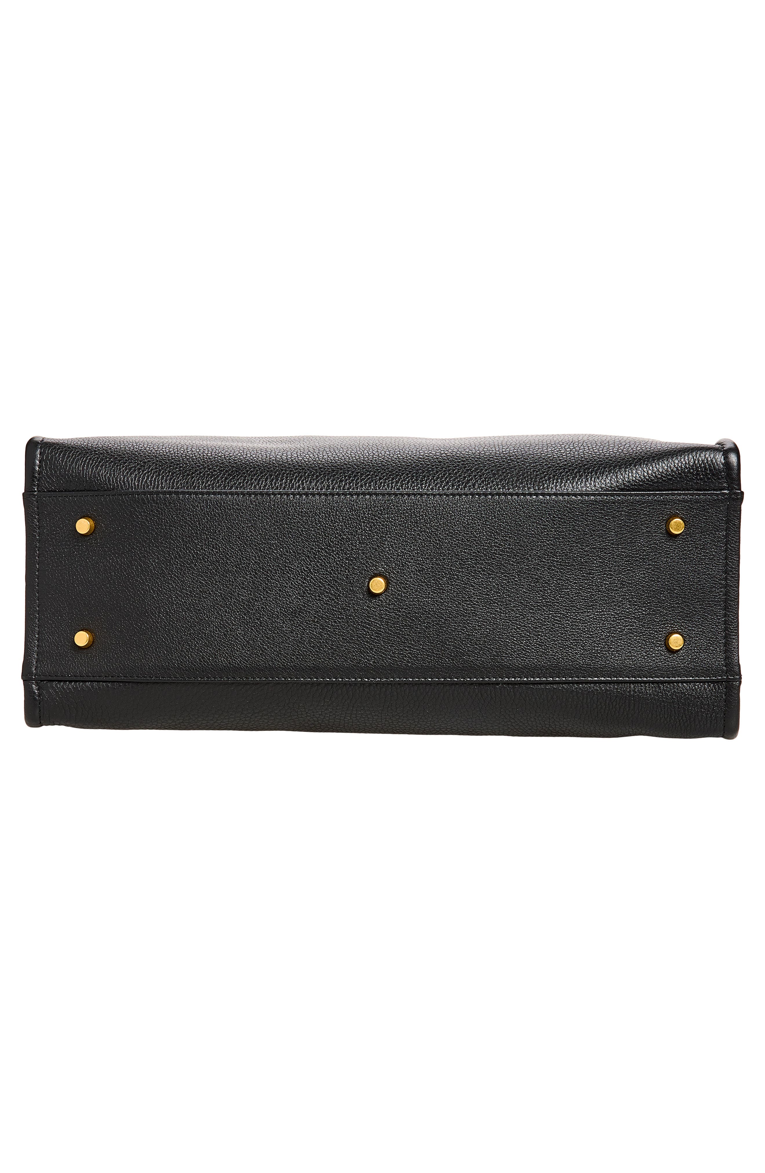 Large Medusa Calf Leather Tote, Alternate, color, BLACK GOLD 82