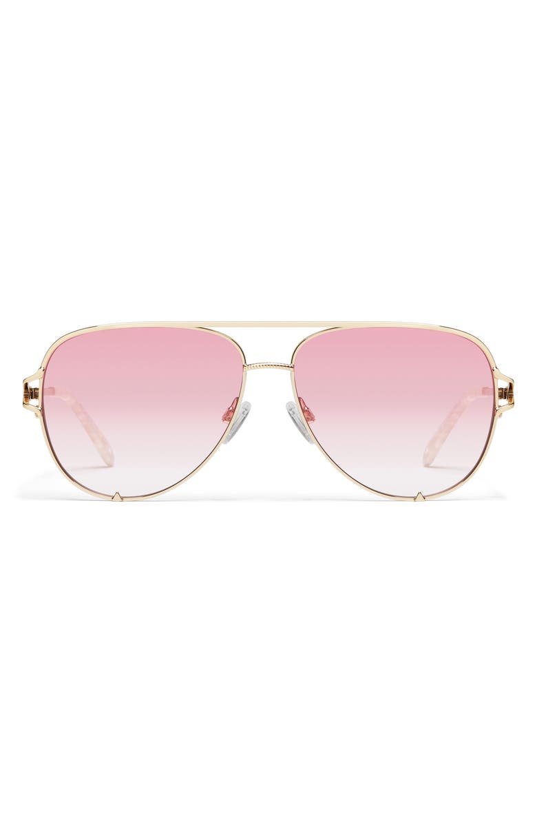 QUAY High Key Twist 60mm Gradient Aviator Sunglasses, Main, color, Gold/ Light Peony