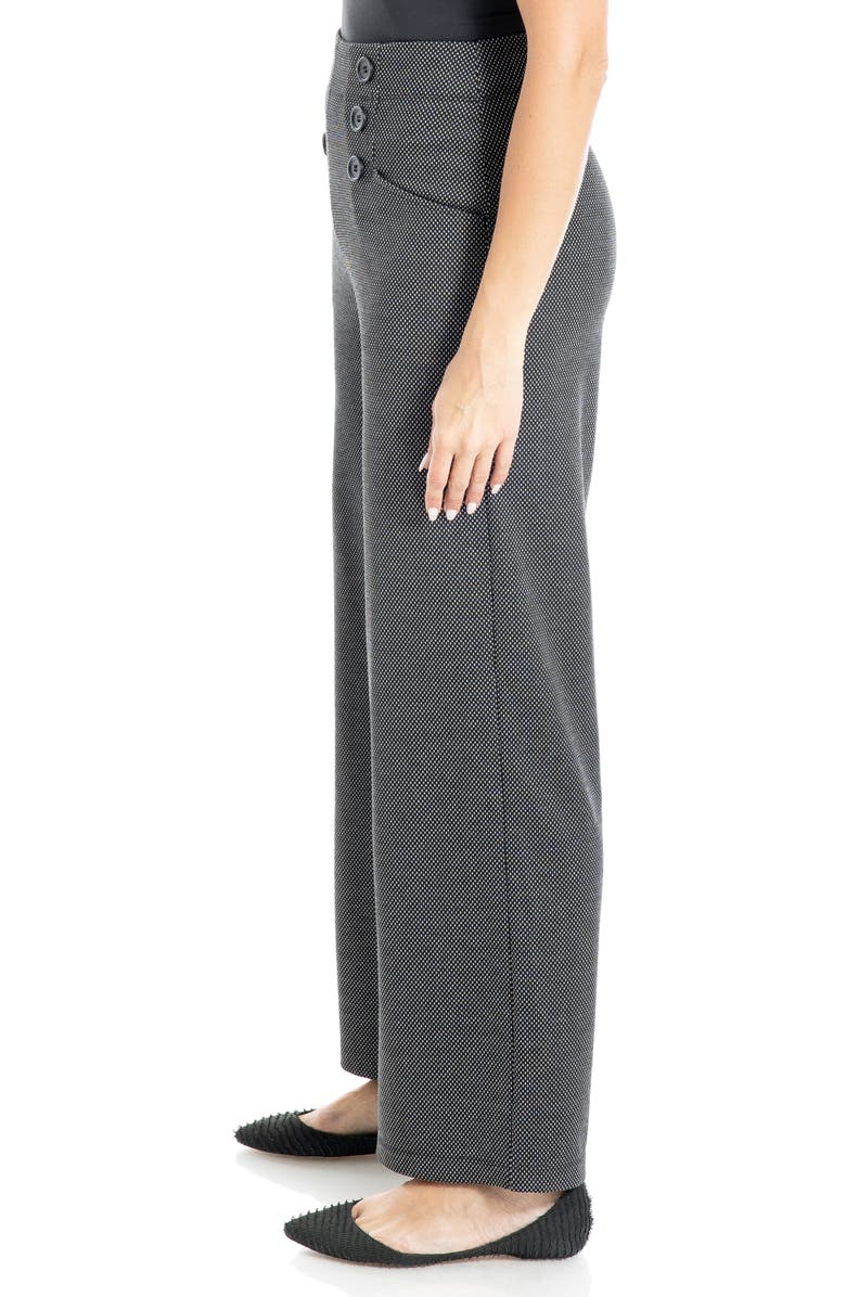 MAX STUDIO Sailor High Waist Wide Leg Pants, Alternate, color, Black/Ivory Pin Dot