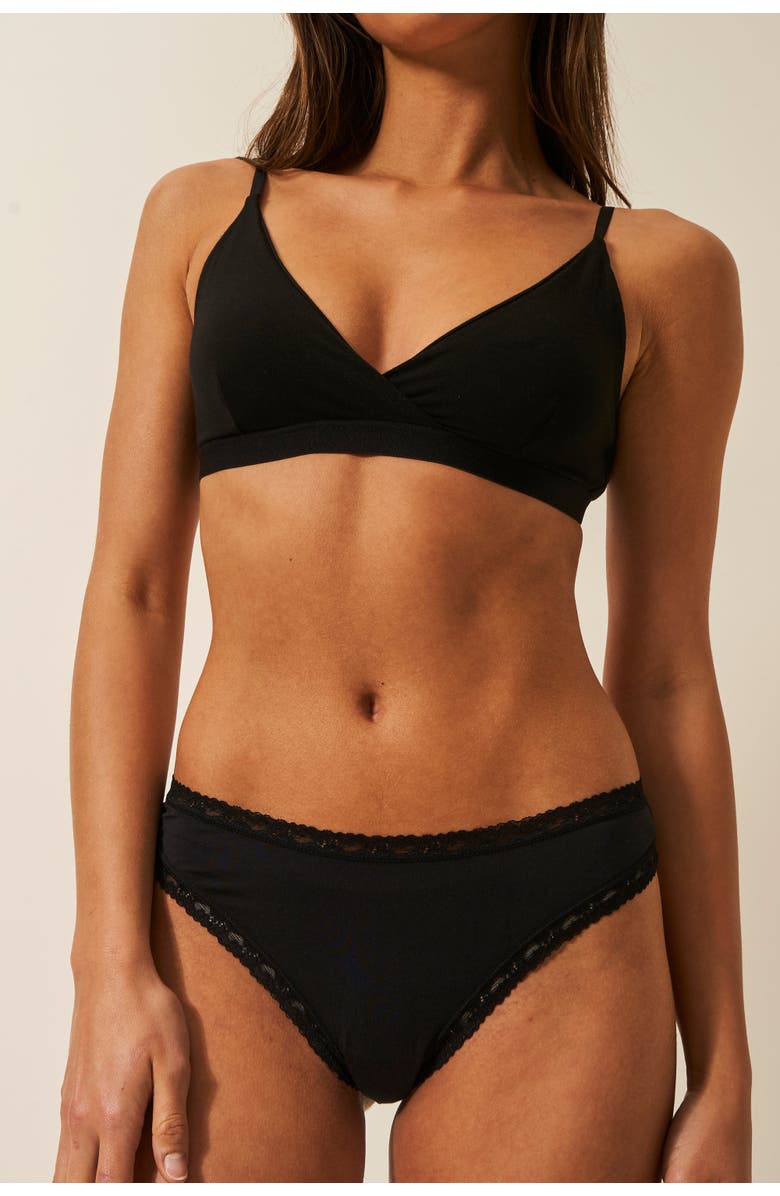 Stripe & Stare Crossover Bra Two Pack, Alternate, color, Black