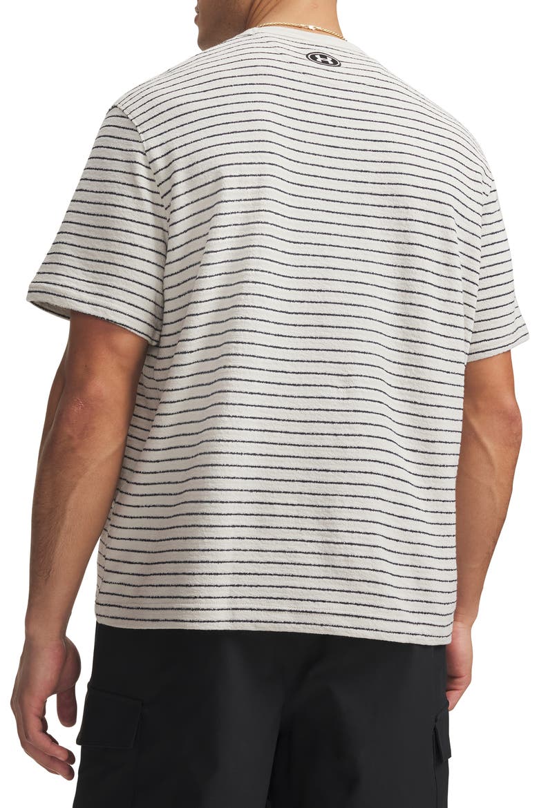 Icon Stripe Relaxed Fit Cotton Blend Terry T-Shirt, Alternate, color, SUMMIT WHITE