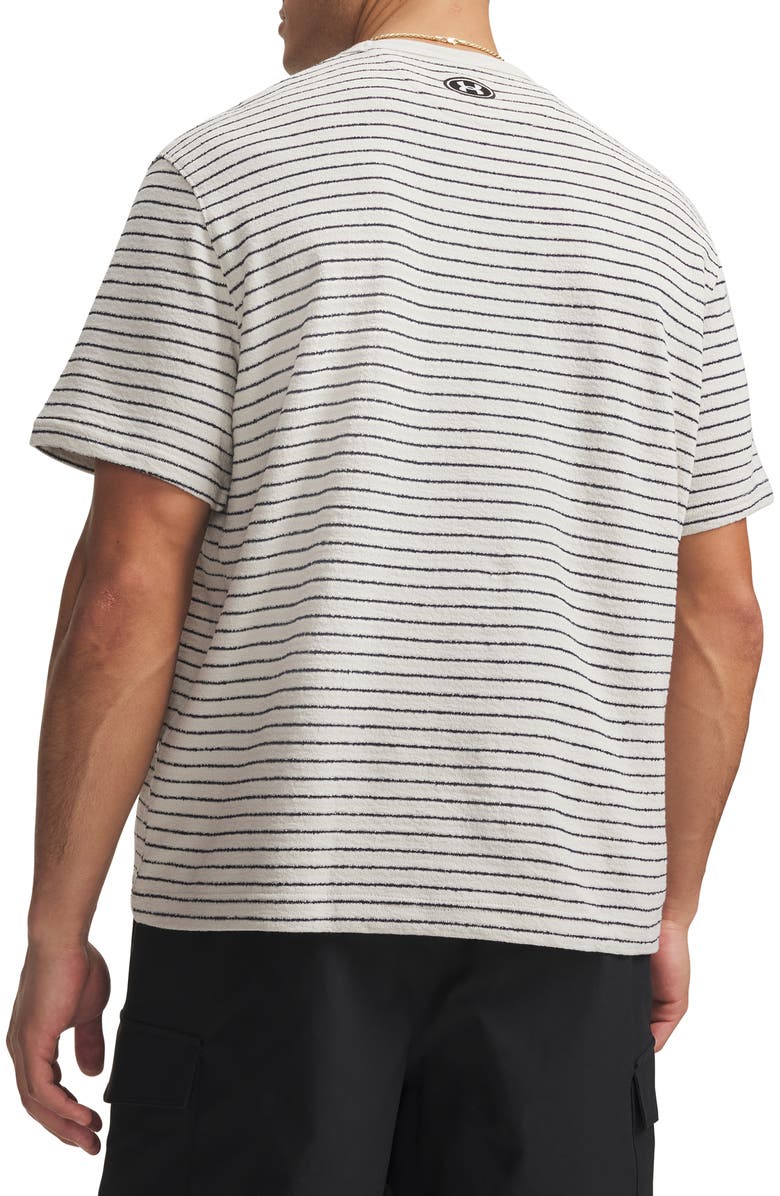 Under Armour Icon Stripe Relaxed Fit Cotton Blend Terry T-Shirt, Alternate, color, Summit White