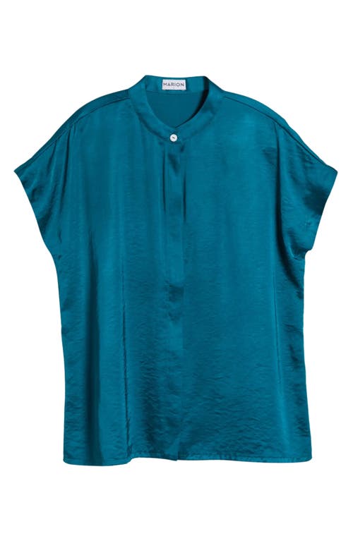 Marion Short Sleeve Satin Maternity Shell Top With Concealed Nursing Zip