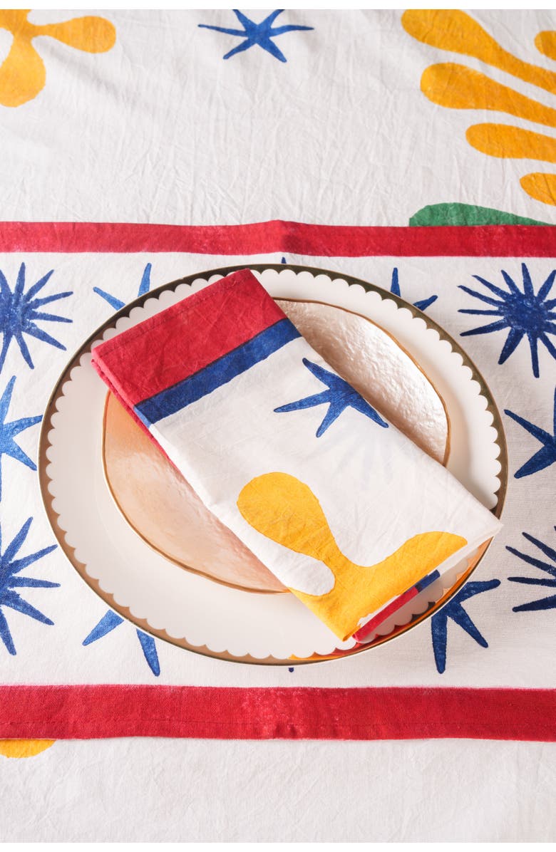 Inner Child Celestial Matisse Blockprint Napkins - Set of 4, Alternate, color, Natural