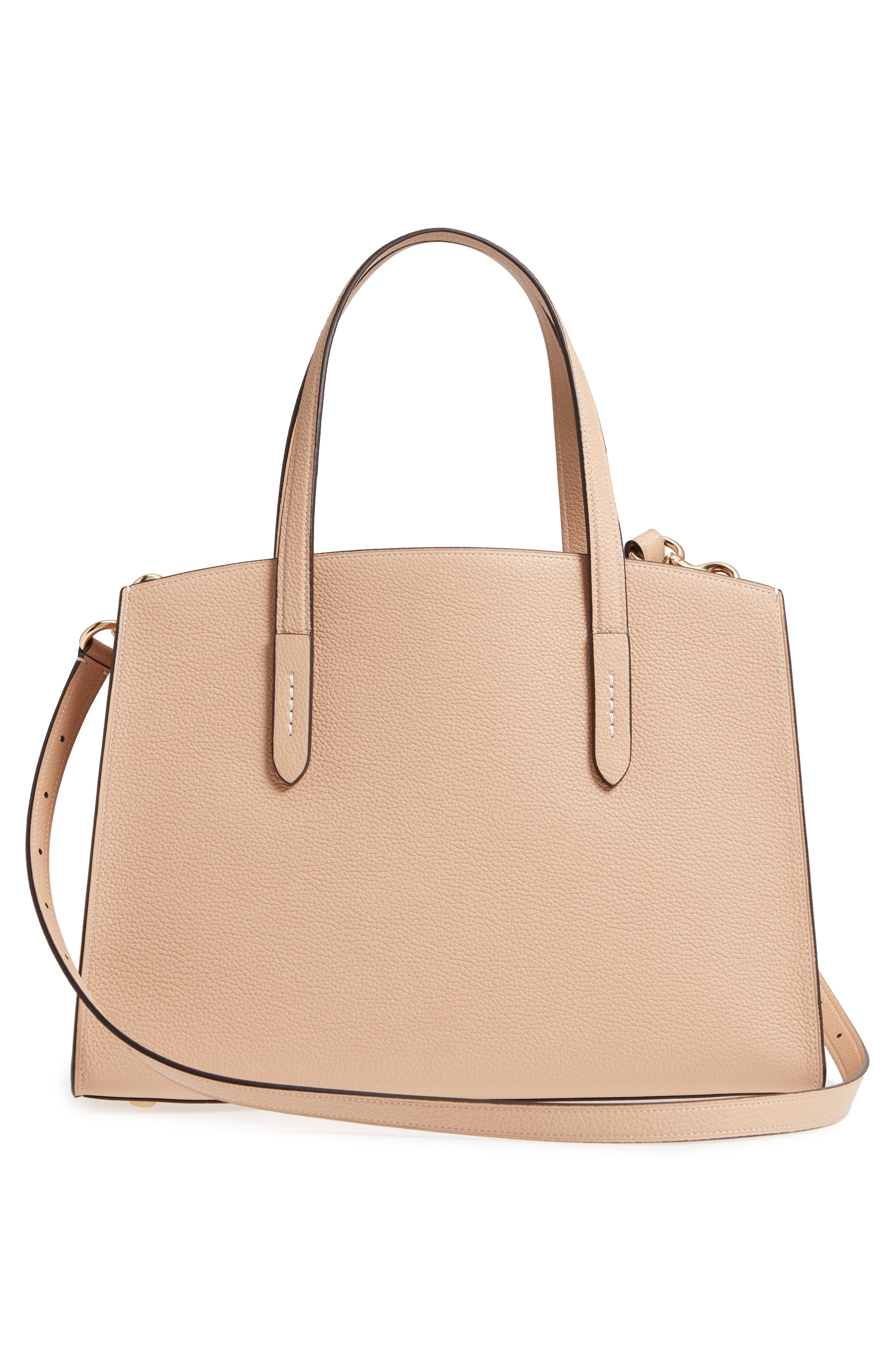 Charlie Leather Tote, Alternate, color, BEECHWOOD