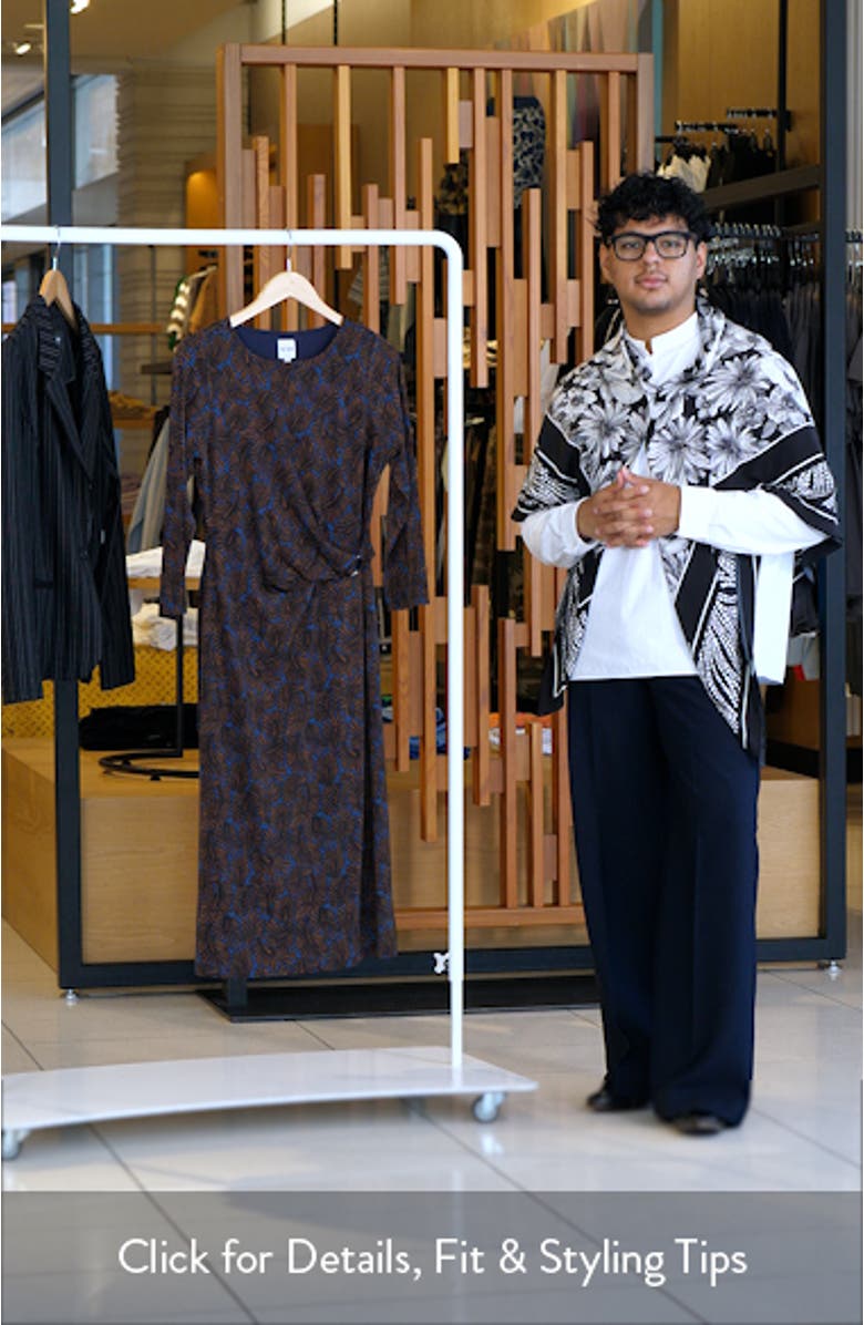 Feather Fern Long Sleeve Knit Midi Dress, sales video thumbnail