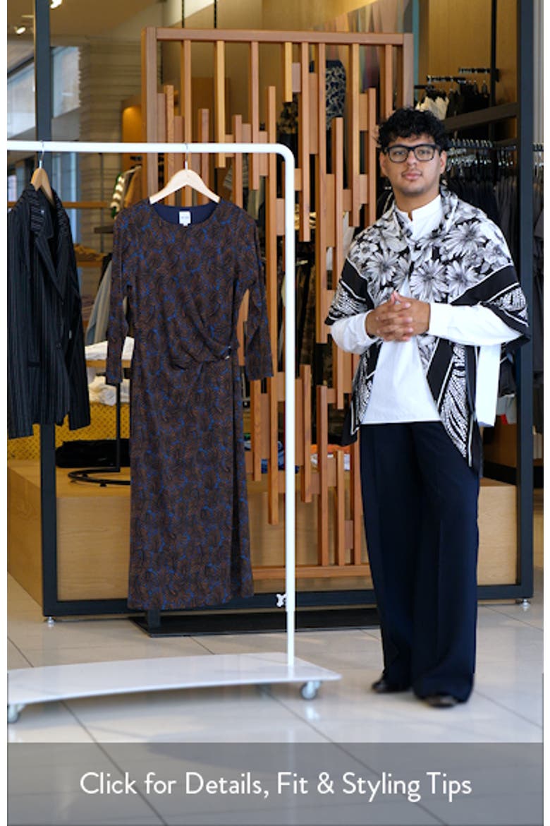 Feather Fern Long Sleeve Knit Midi Dress video