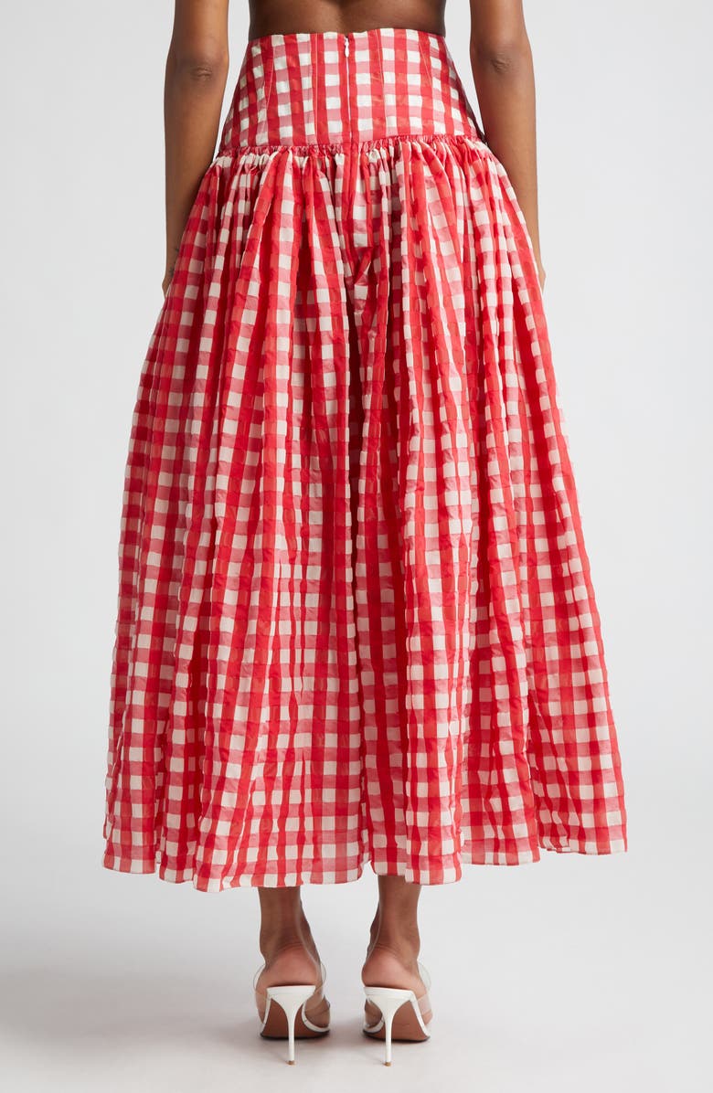 Alaïa VIchy Gingham Skirt, Alternate, color,