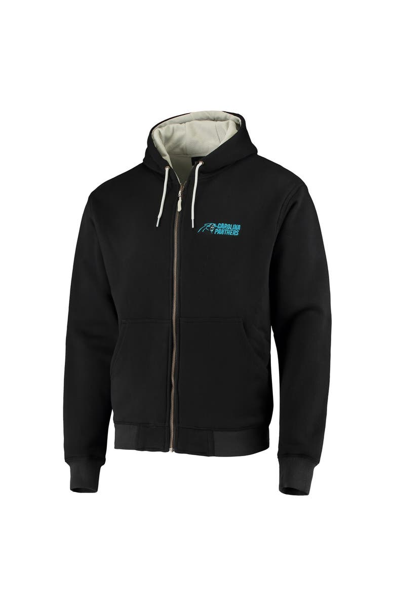 DUNBROOKE Men's Dunbrooke Black Carolina Panthers Craftsman Thermal-Lined Full-Zip Hoodie, Alternate, color, Black