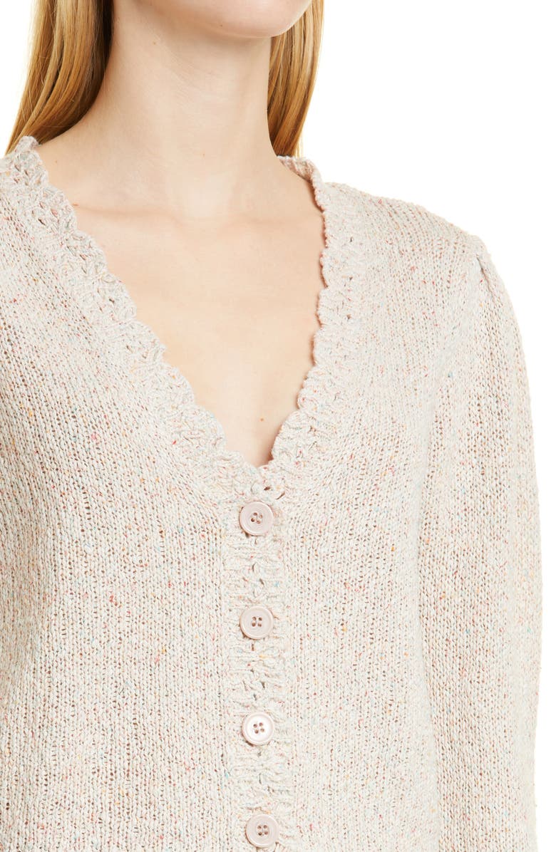 PAIGE Joyce Cotton Blend Slub Cardigan, Alternate, color,