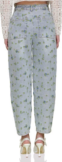 Floral Embroidered Relaxed Tapered Jeans