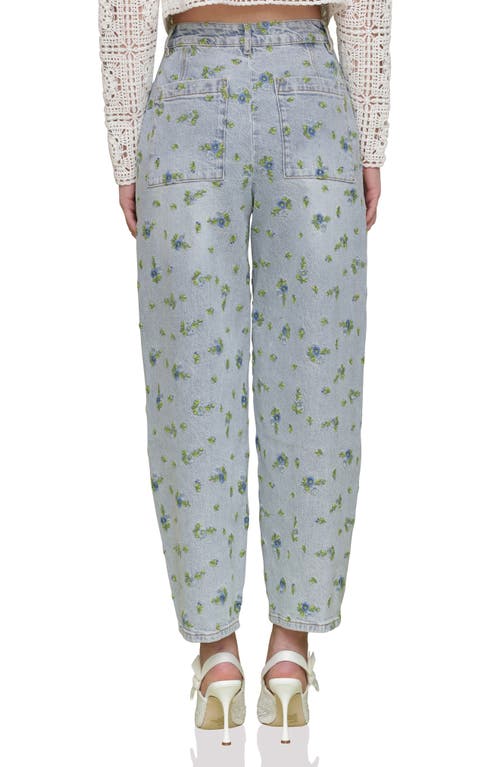 Avec Les Filles Floral Embroidered Relaxed Tapered Jeans