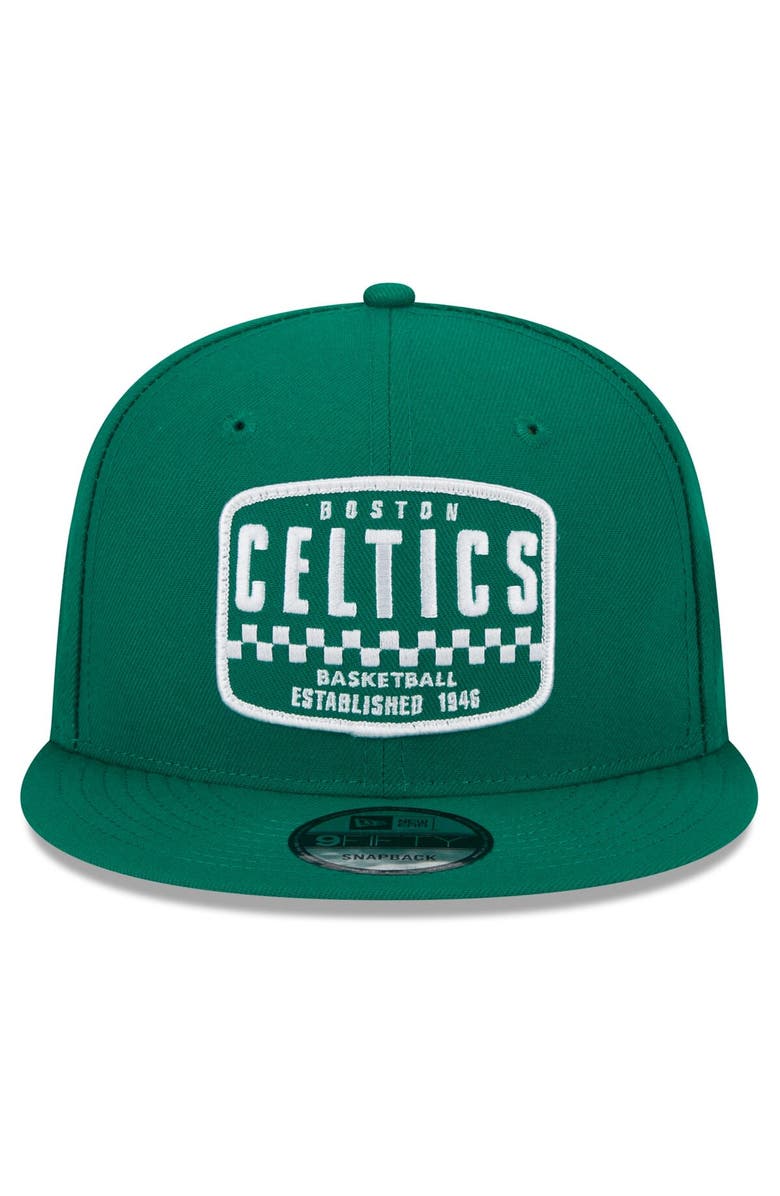 New Era Men's New Era Kelly Green Boston Celtics  Rally Drive Finish Line Patch 9FIFTY Snapback Hat, Alternate, color, 