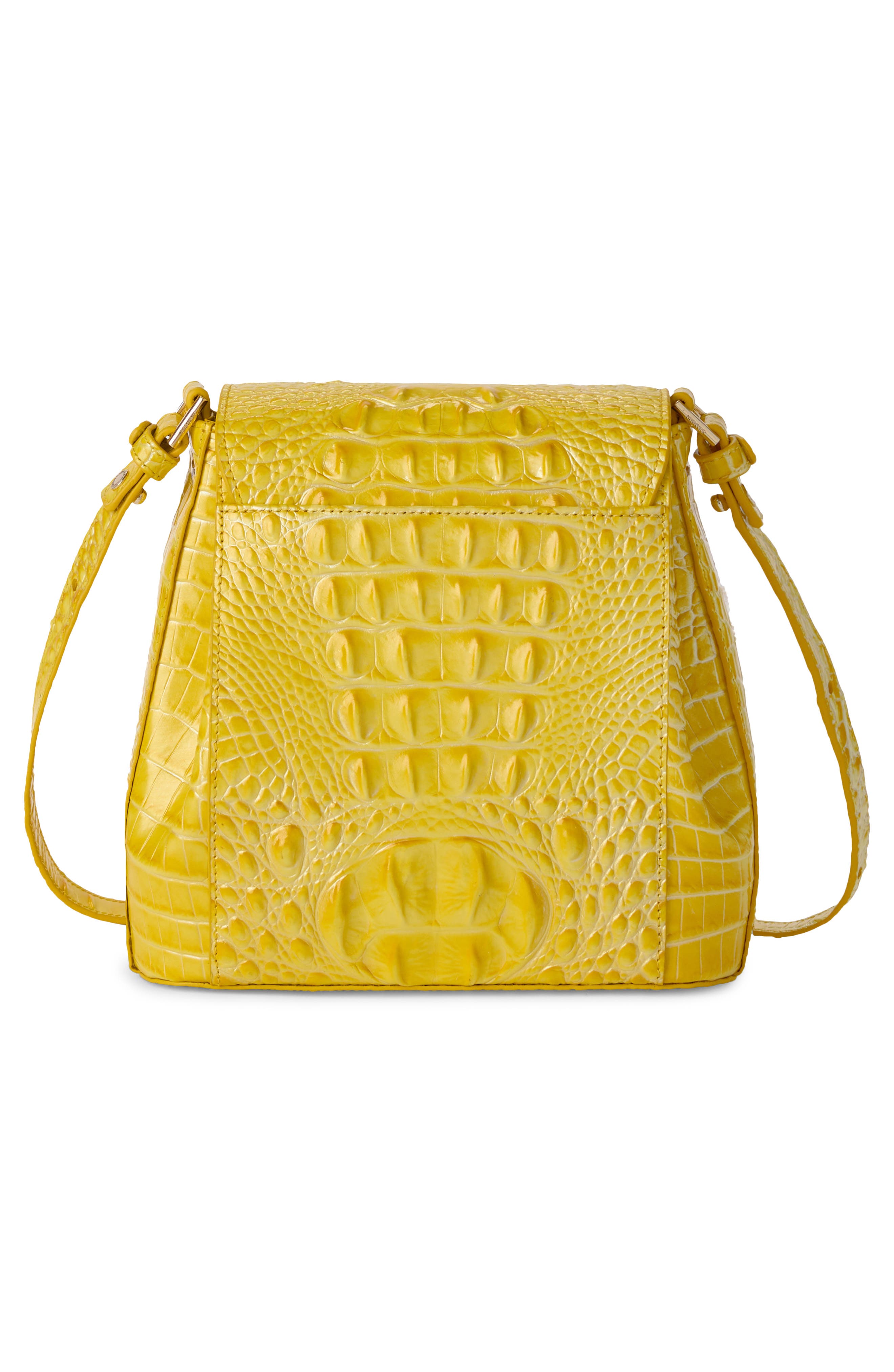 Brahmin Margo Croc Embossed Leather Crossbody Bag, Alternate, color, Vivid Yellow