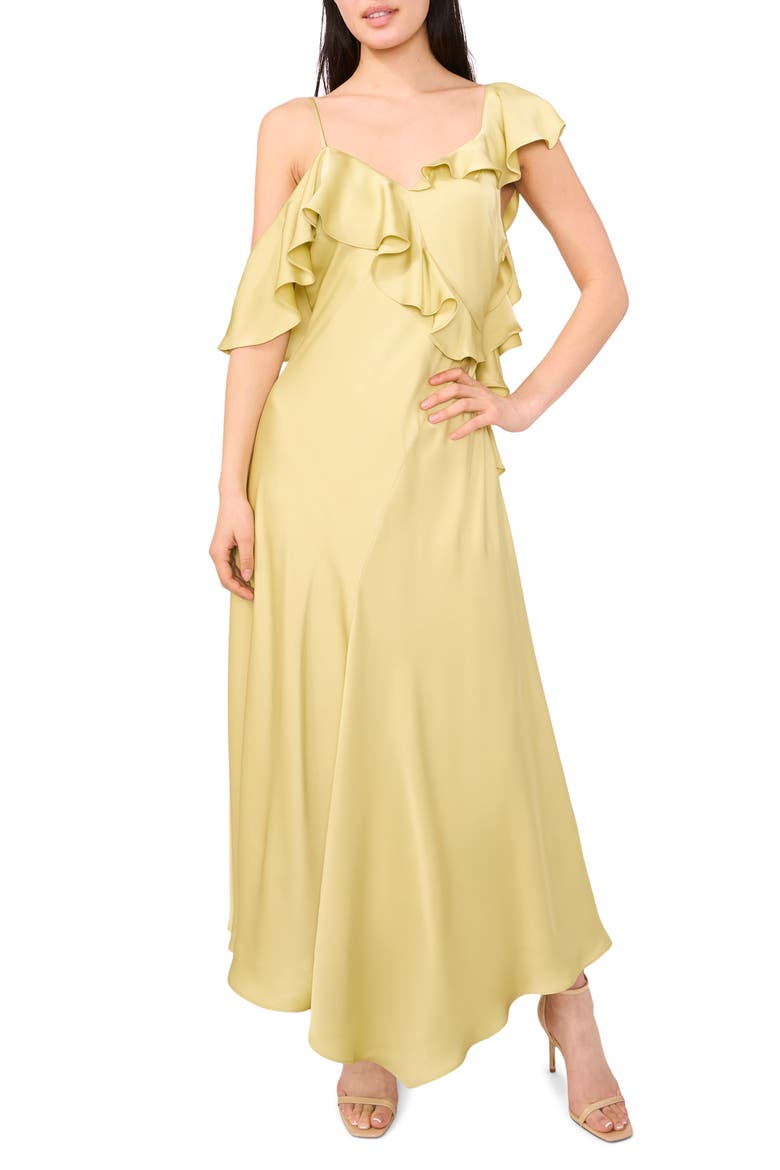 The Bridget Ruffle One-Shoulder Dress, Main, color, PISTACHIO