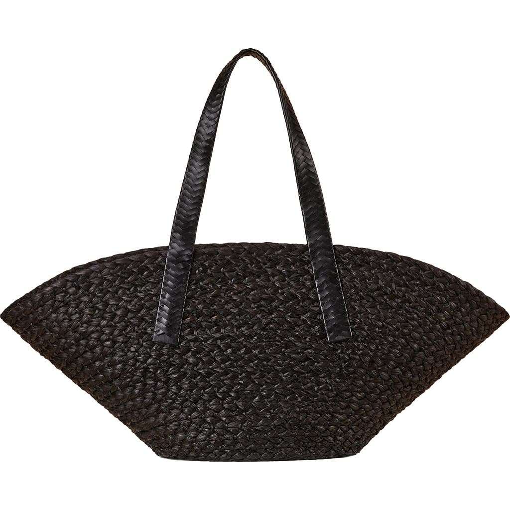 Cesta Collective Large Raffia Taco Tote In Black