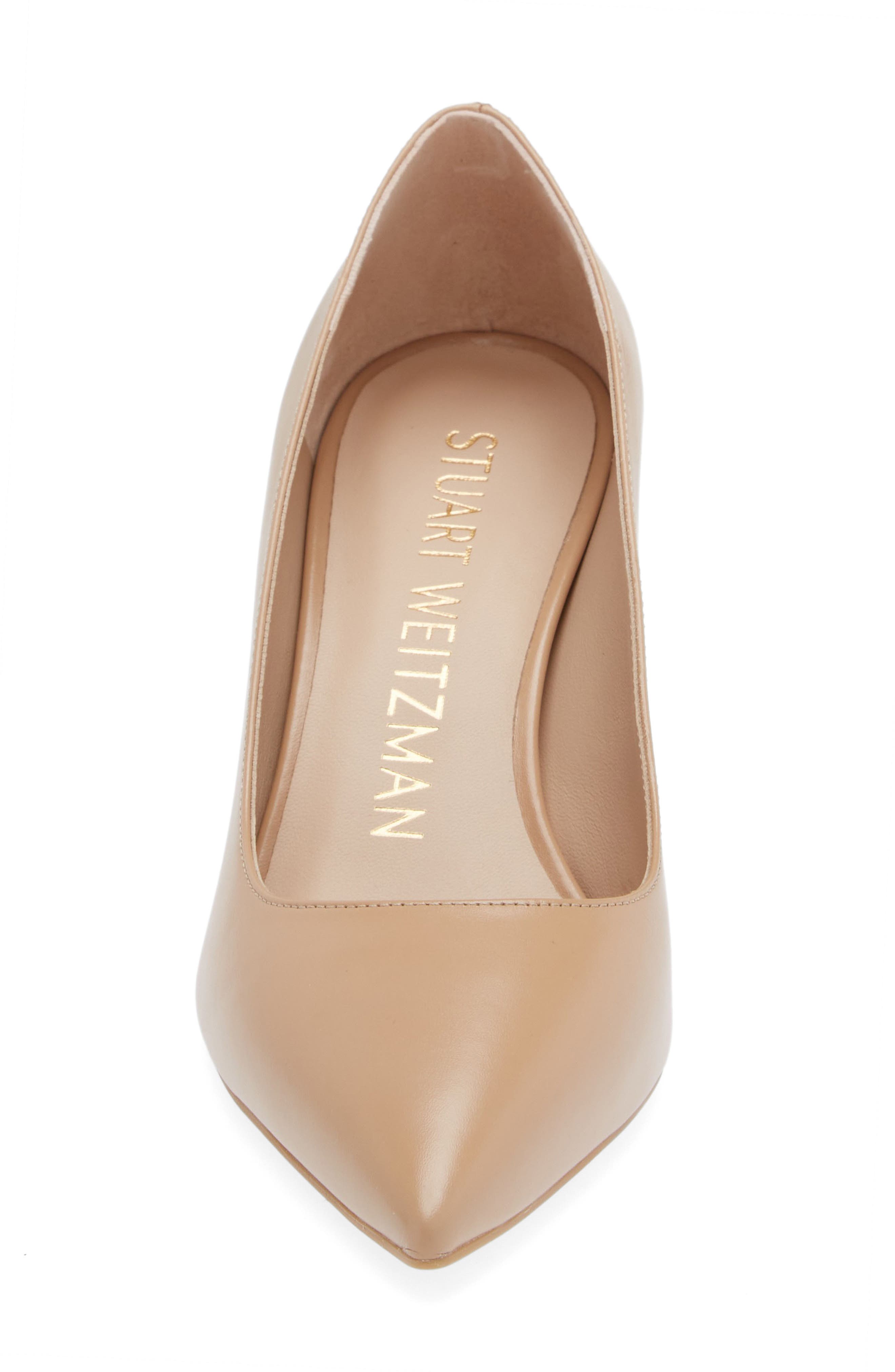 Stuart Weitzman Linsi 75 Block Pump, Alternate, color, Adobe