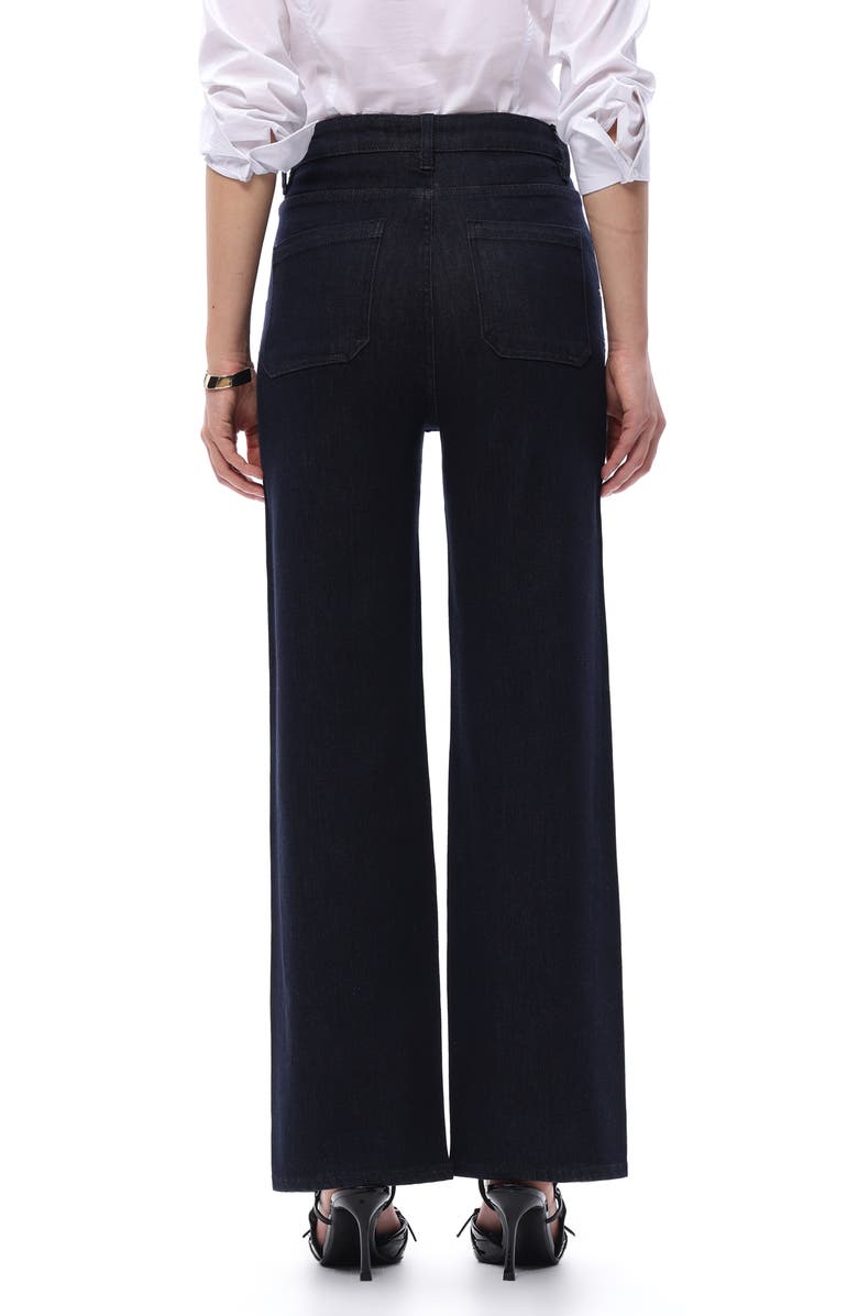 Bayeas High Waist Straight Leg Two-Tone Jeans, Alternate, color, 