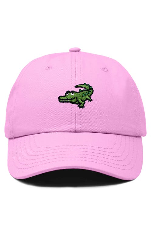 Dalix Alligator Embroidered Wildlife Cap In Light Pink
