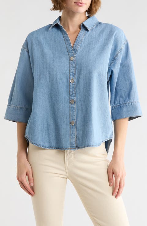 Kindell Cotton Denim Button-Up Shirt