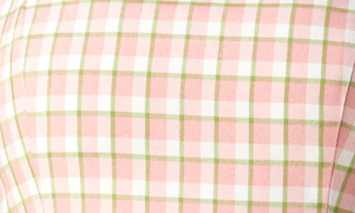 Flying Tomato Gingham Tiered Midi Dress In Green Pink