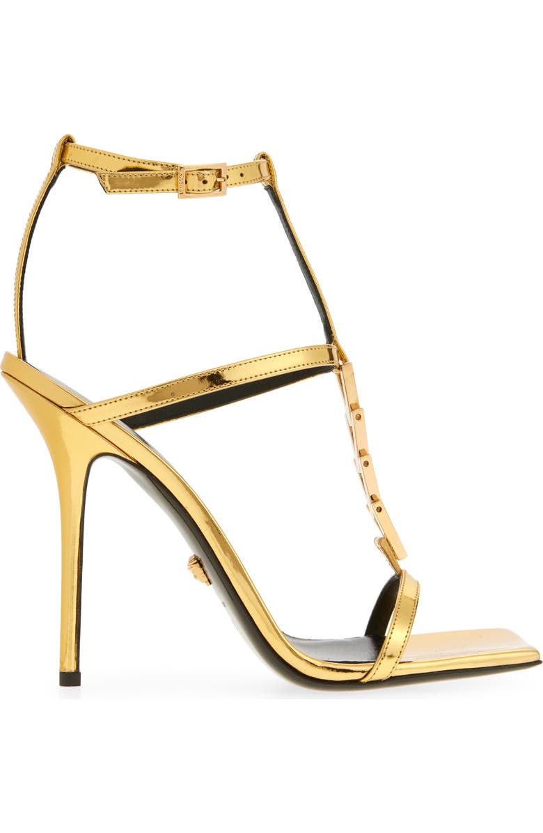 Versace V2025 Chain Metallic Sandal, Alternate, color,