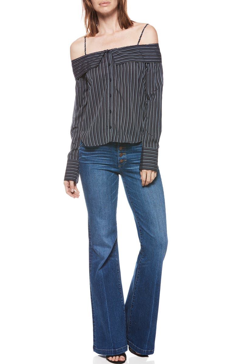 PAIGE Genevieve High Waist Flare Jeans, Alternate, color, 