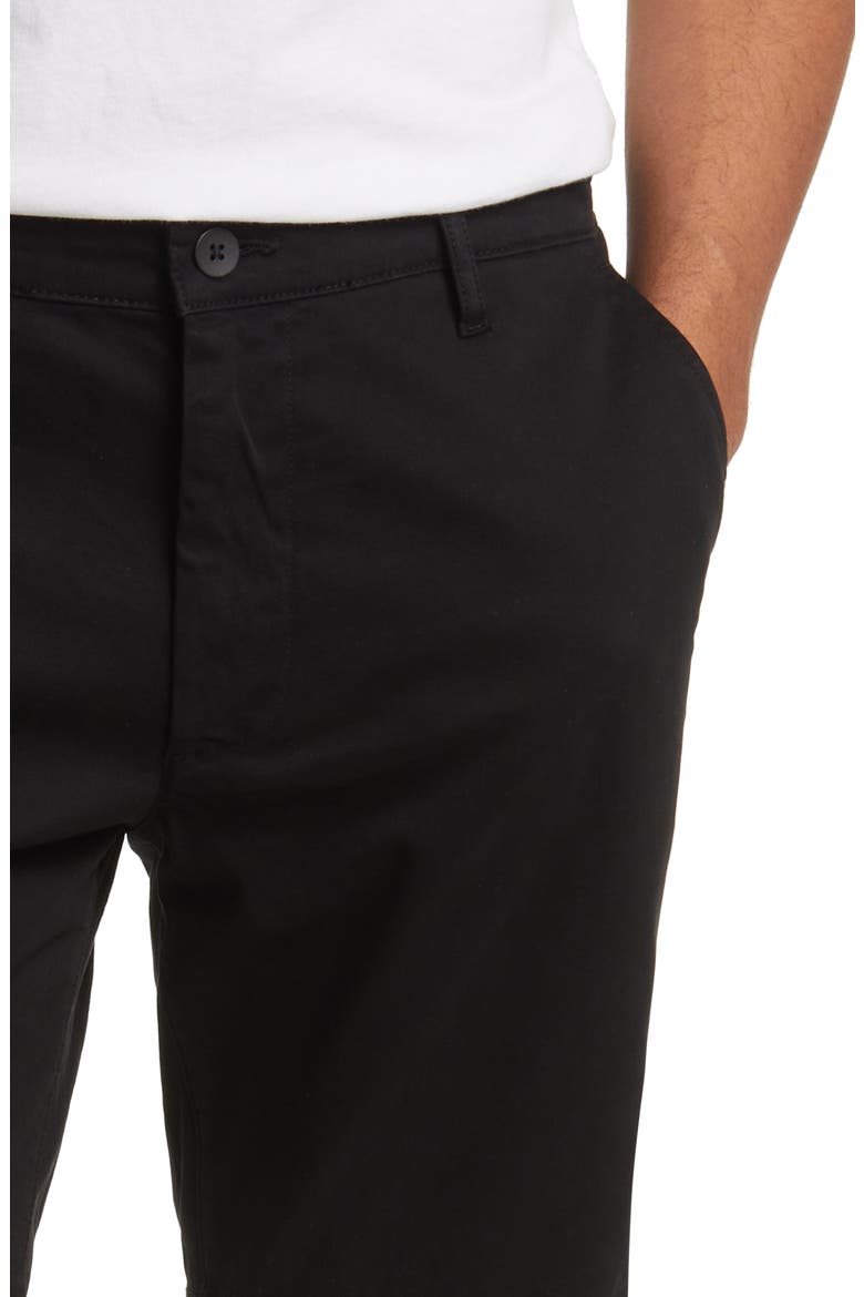 Wanderer 8.5-Inch Stretch Cotton Chino Shorts, Alternate, color, PURE BLACK