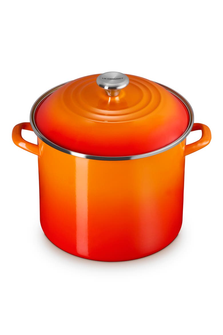 Enameled Stainless Steel Stockpot, Alternate, color, FLAME