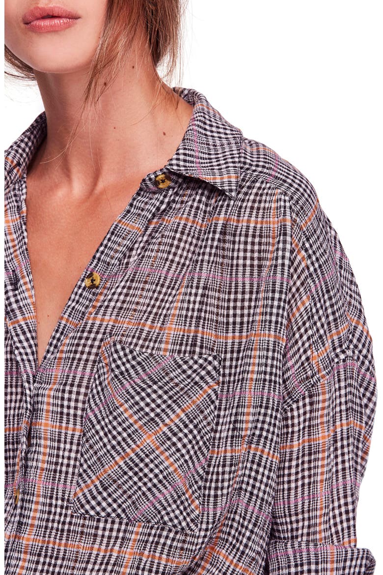Break My Stripe Plaid Shirt, Alternate, color, BLACK