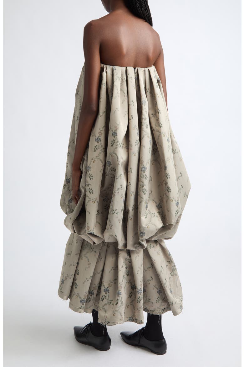 Damask Floral Pleated Bubble Dress, Alternate, color, DAMASK FLORAL