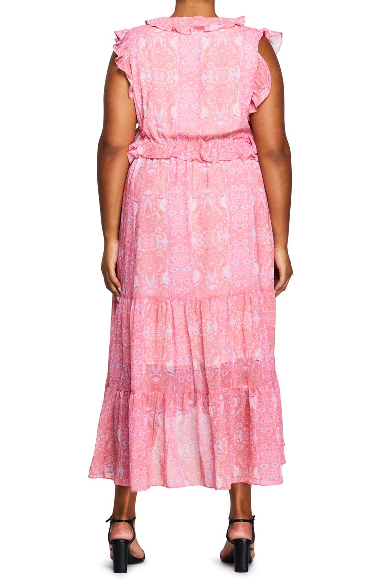 Fiorentina Frill Cutout Maxi Dress, Alternate, color, PRINT