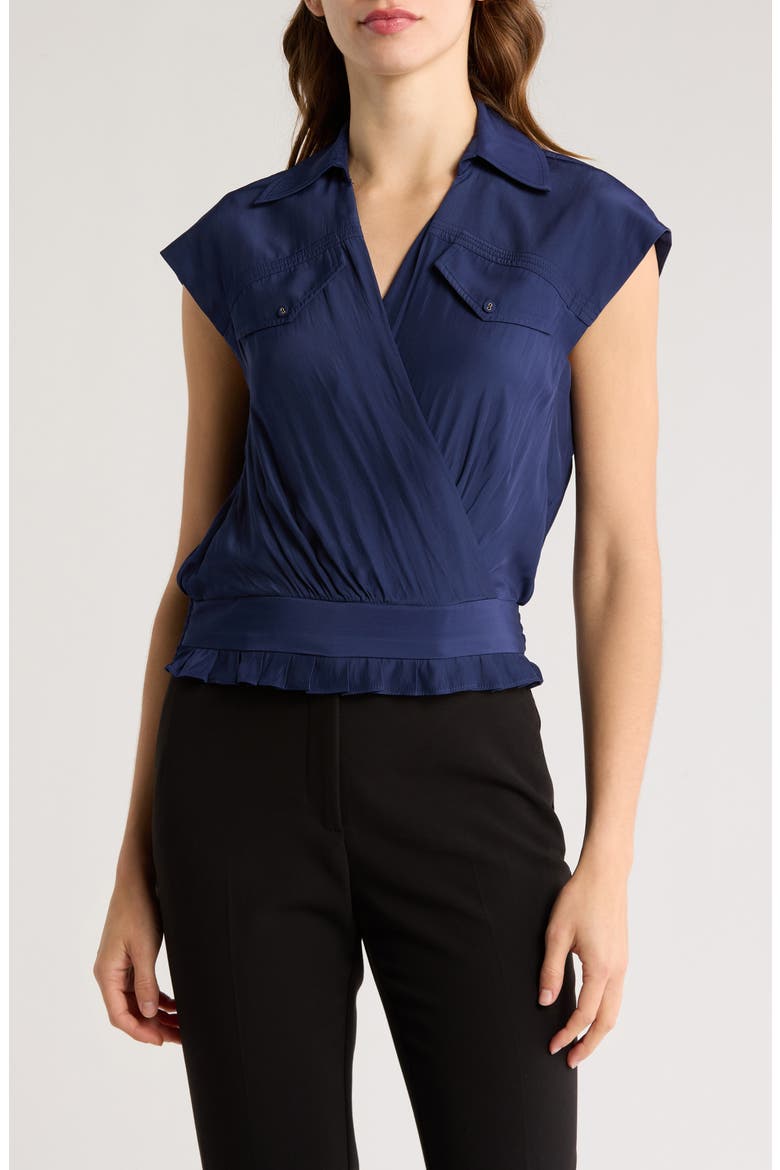 Amaris Flap Pocket Top, Main, color, SPRING NAVY