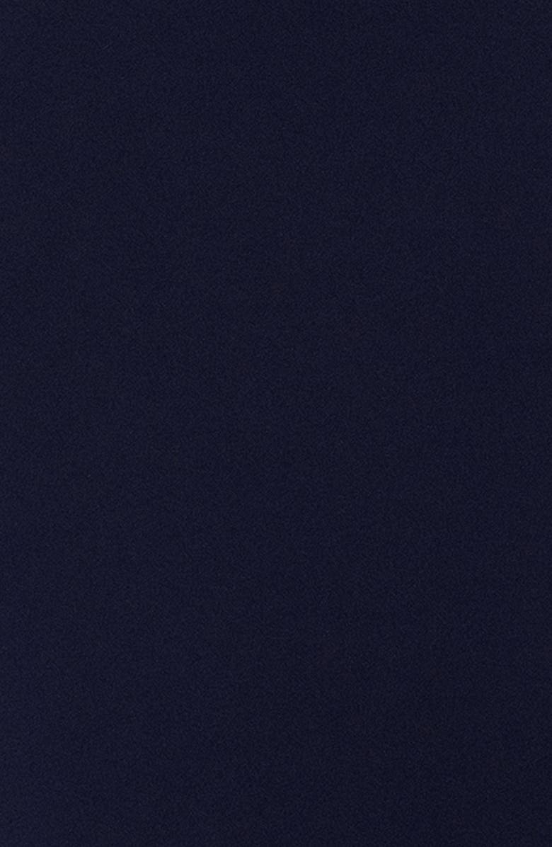 Blondie Nites Off the Shoulder Scuba Knit & Crepe Mermaid Gown, Alternate, color, Navy