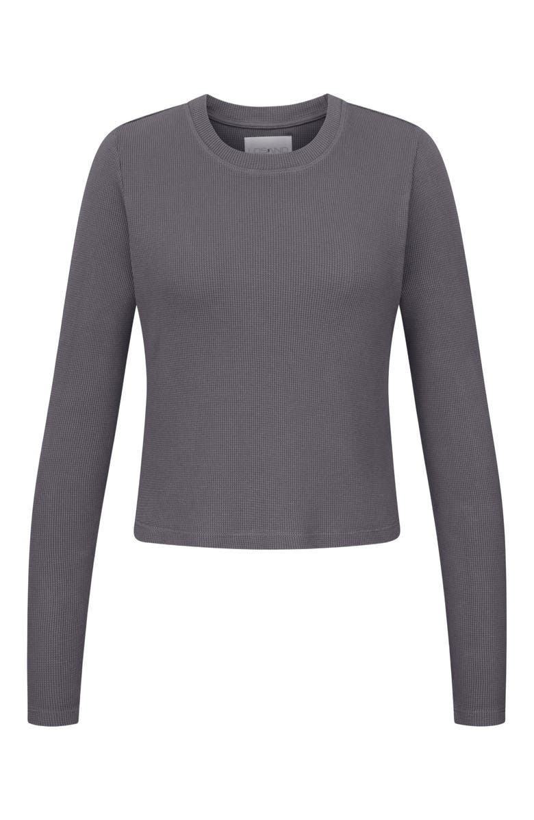 Losano Organic Cotton Long Sleeve Crew, Alternate, color, Charcoal