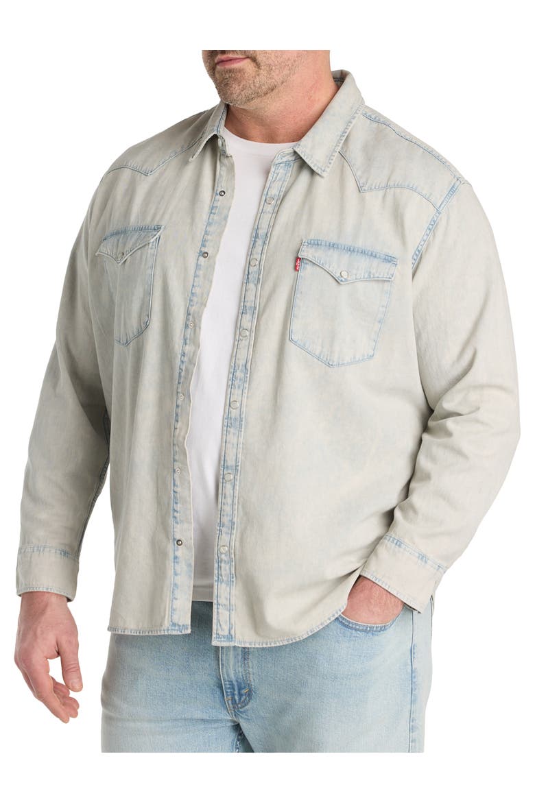 Big & Tall  Classic Western Shirt, Alternate, color, EARLY RISE LIGHTWASH