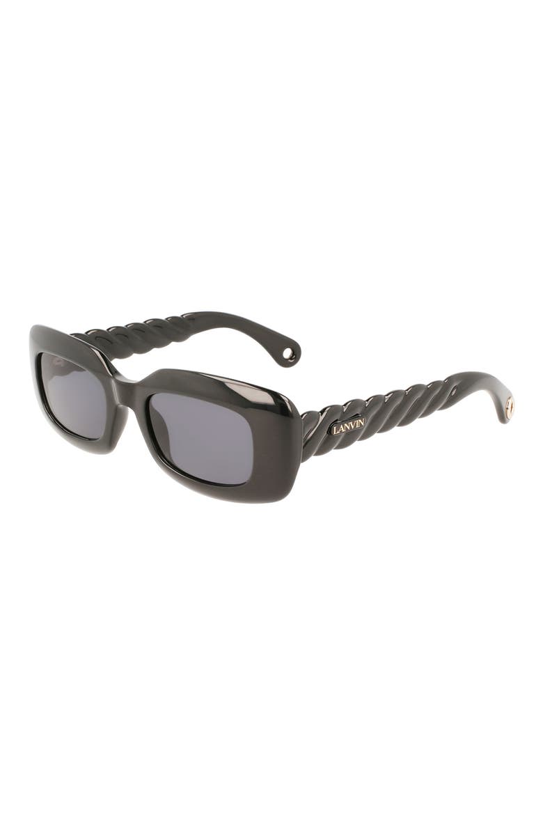 Babe 50mm Rectangular Sunglasses, Alternate, color, BLACK