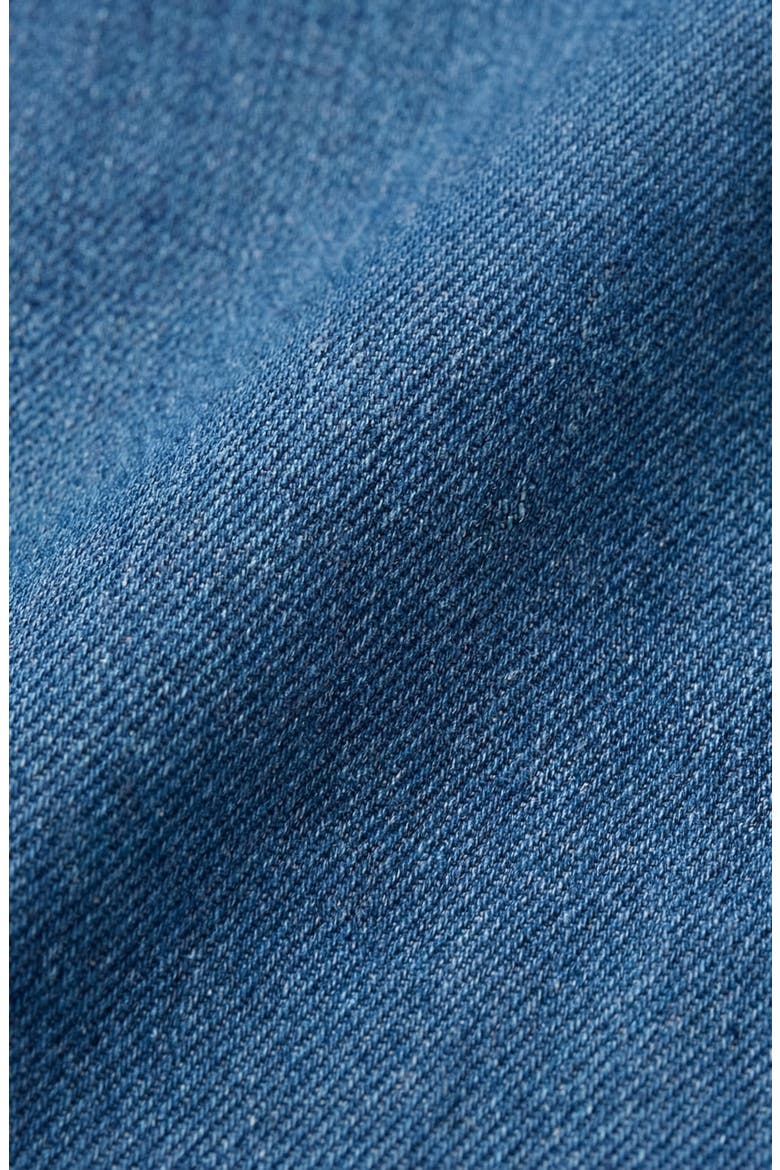 Denim Ruffle Collar Shirt Dress, Alternate, color, Indigo