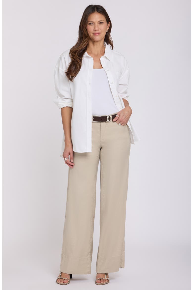 Linen Blend Wide Leg Pants, Alternate, color, FEATHER